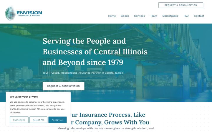 Screenshot of envisionins.com