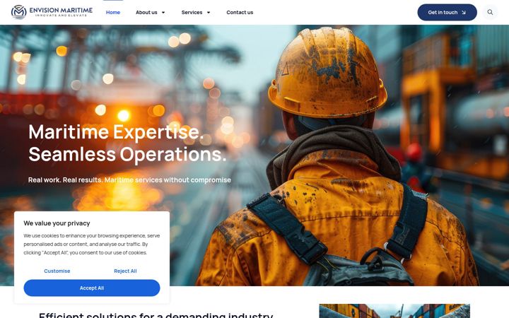 Screenshot of envisionmaritime.com