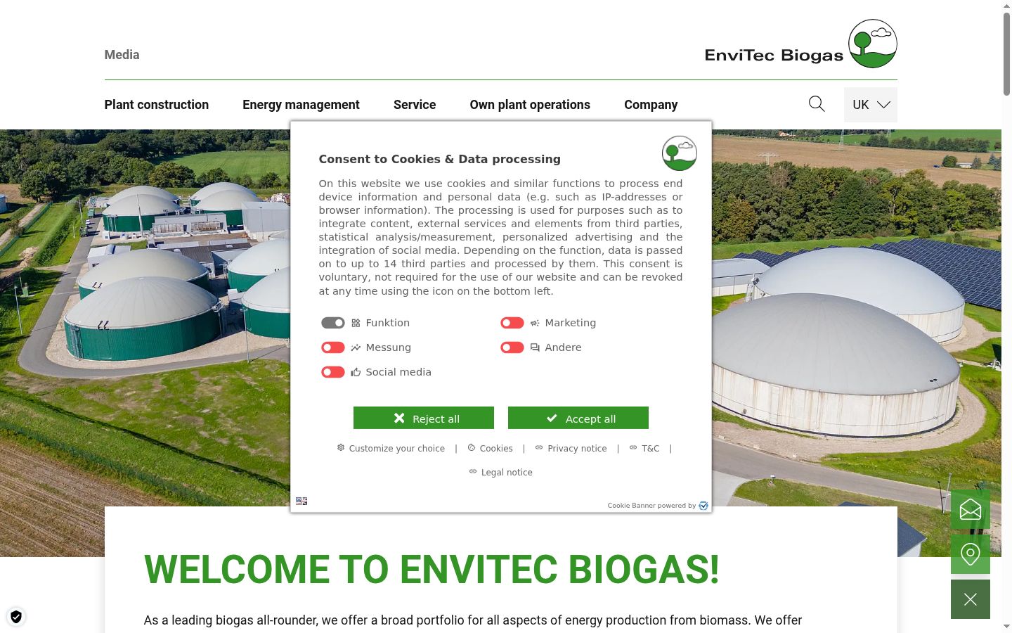 Screenshot tal-banner tal-kunsens muri qabel kwalunkwe interazzjoni