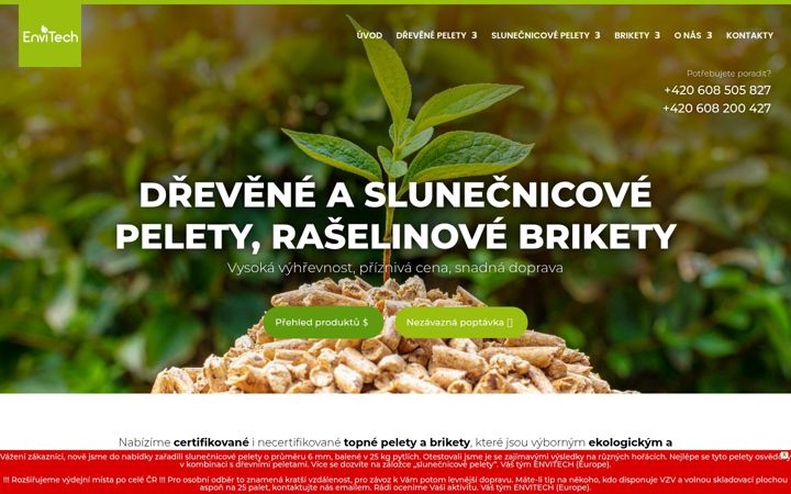 Captura de ecrã de envitech-eu.cz