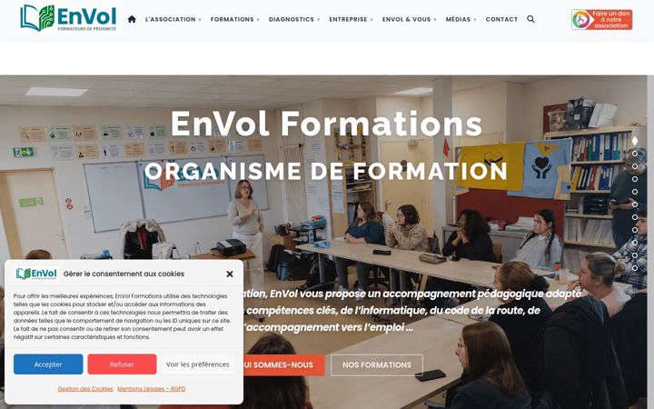 Snímek obrazovky envol-formations.fr