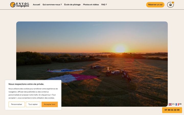 Snímek obrazovky envol-montgolfiere.fr