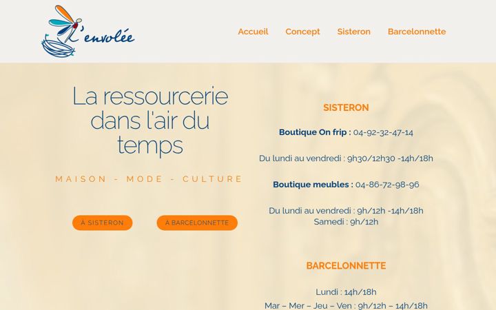 Screenshot of envolee-ressourcerie.com