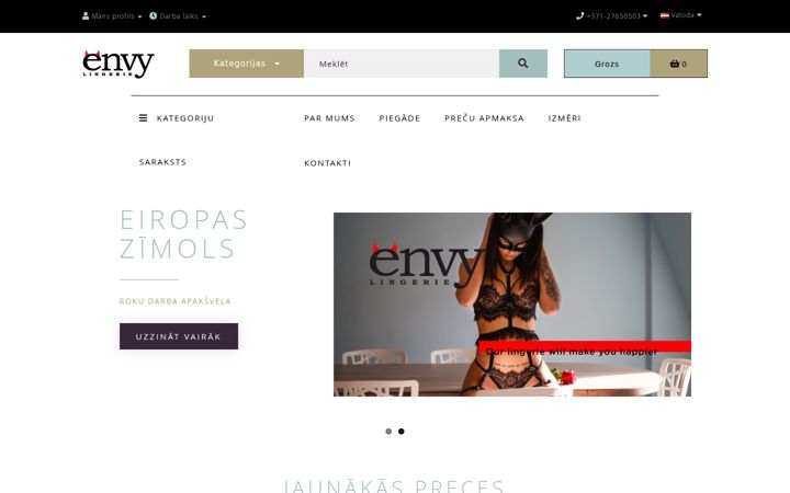 Screenshot of envylingerie.eu