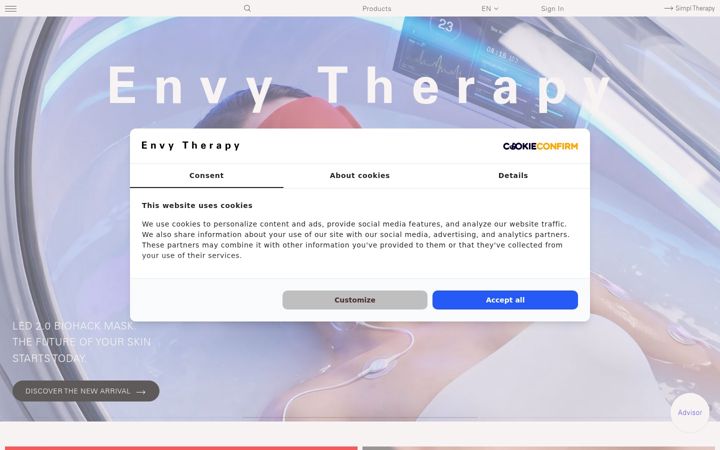 Screenshot of envytherapy.com