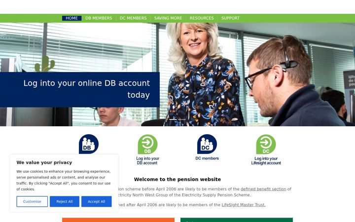 Screenshot of enwlpensions.co.uk