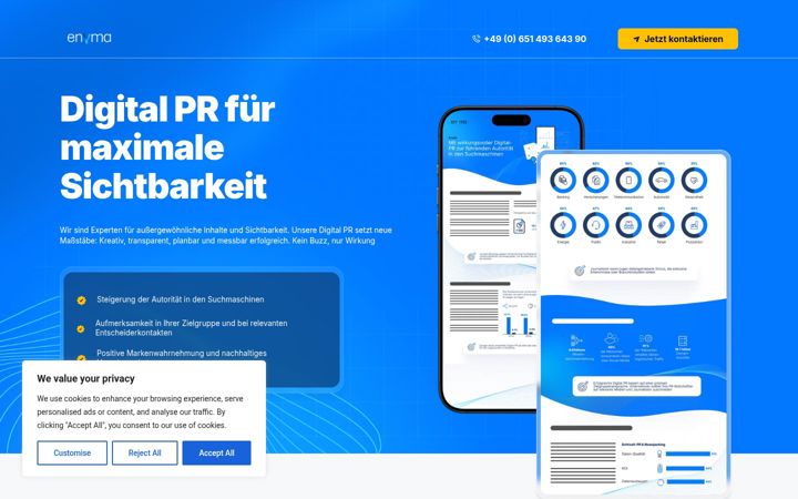 Screenshot di enyma.de