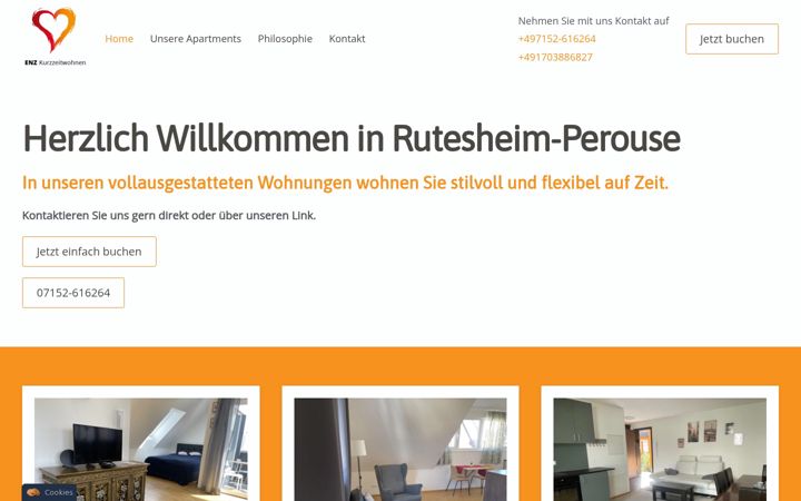 Ekrano kopija enz-kurzzeitvermietung.de
