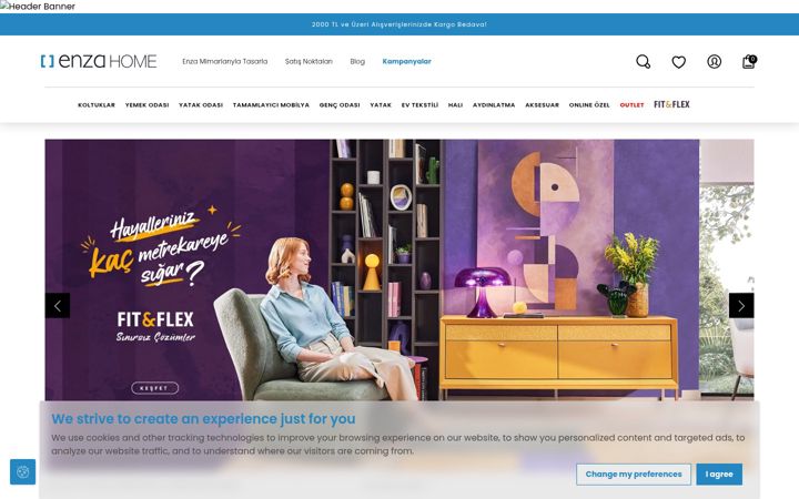 Screenshot of enzahome.com.tr