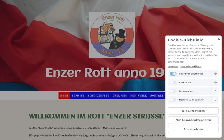 Kuvakaappaus sivustosta enzer-rott.de