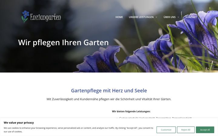 Screenshot του enziangarten.ch