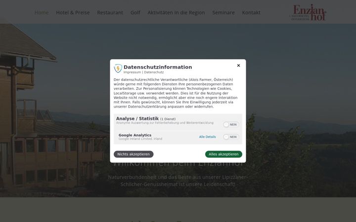 Screenshot ta' enzianhof.at