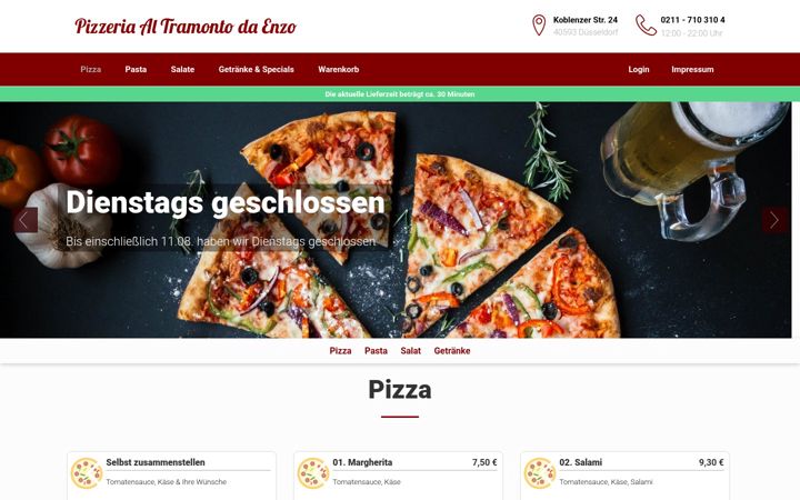 Kuvakaappaus sivustosta enzo-benrath.de