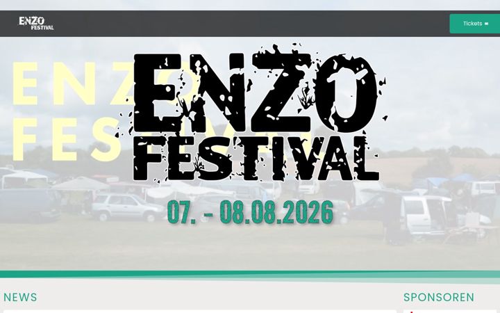 Kuvakaappaus sivustosta enzo-festival.de