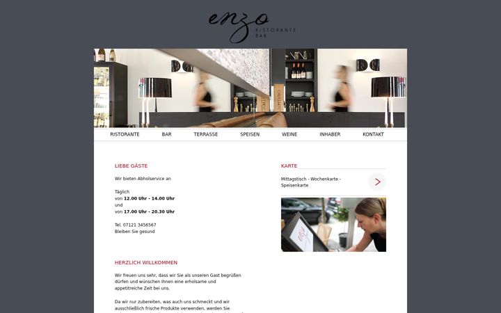 Kuvakaappaus sivustosta enzo-reutlingen.de