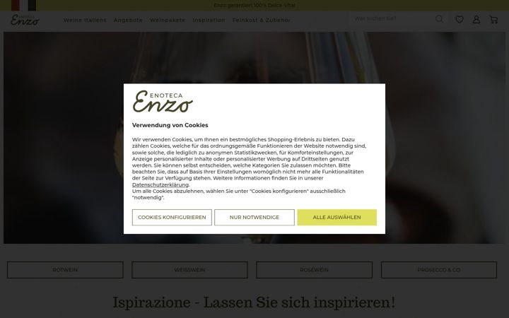 Kuvakaappaus sivustosta enzo.de