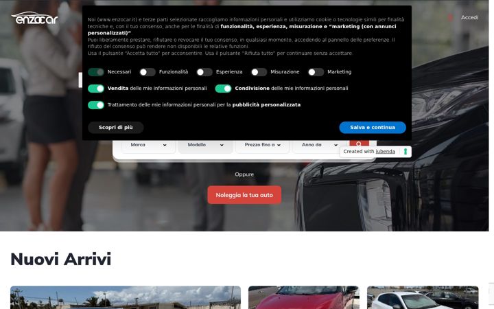 Ekrānuzņēmums no enzocar.it