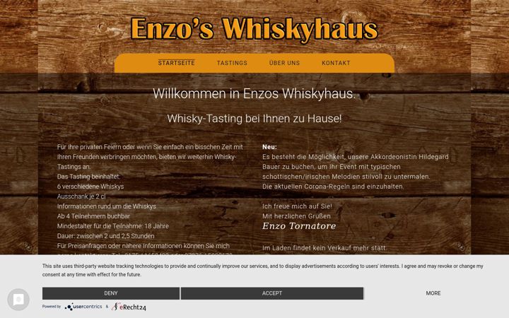 Kuvakaappaus sivustosta enzos-whiskyhaus.de
