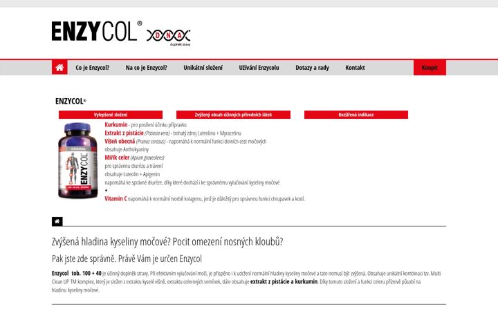 Captura de ecrã de enzycol.cz