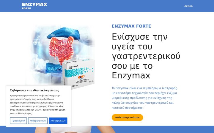 Skjámynd af enzymax.gr