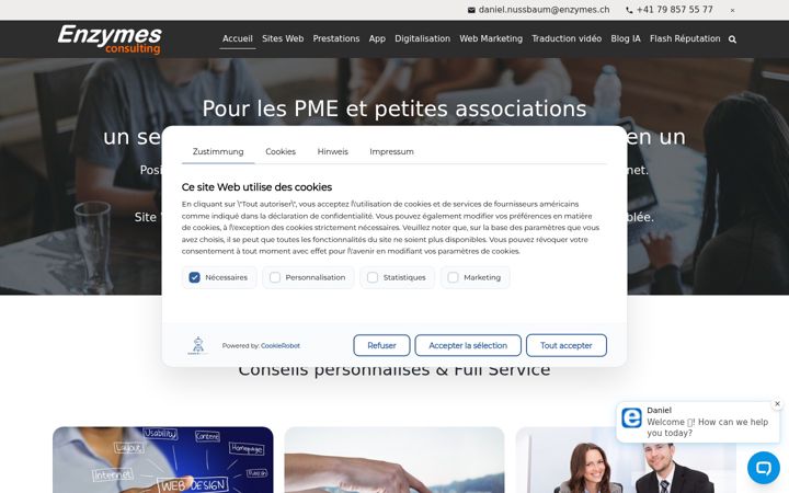 Screenshot του enzymes.ch