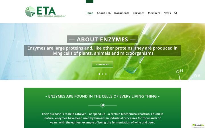 Screenshot stránky enzymetechnicalassociation.org