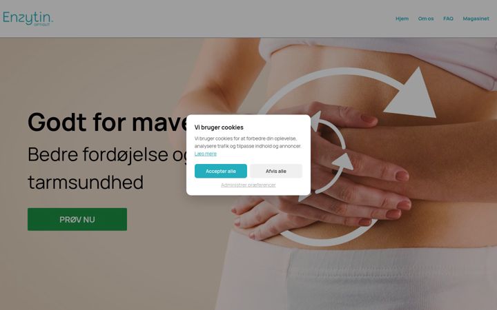Screenshot stránky enzytin.dk