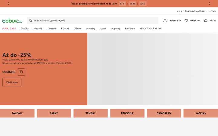 Screenshot of eobuv.cz