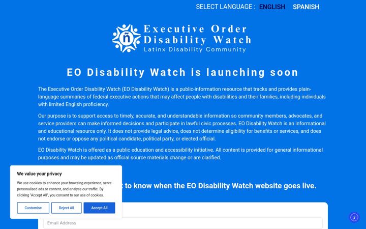 Screenshot stránky eodisabilitywatch.org