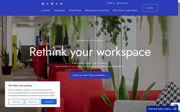 Screenshot von eoffice.co.uk