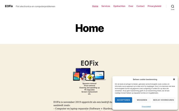 Ekrano kopija eofix.nl