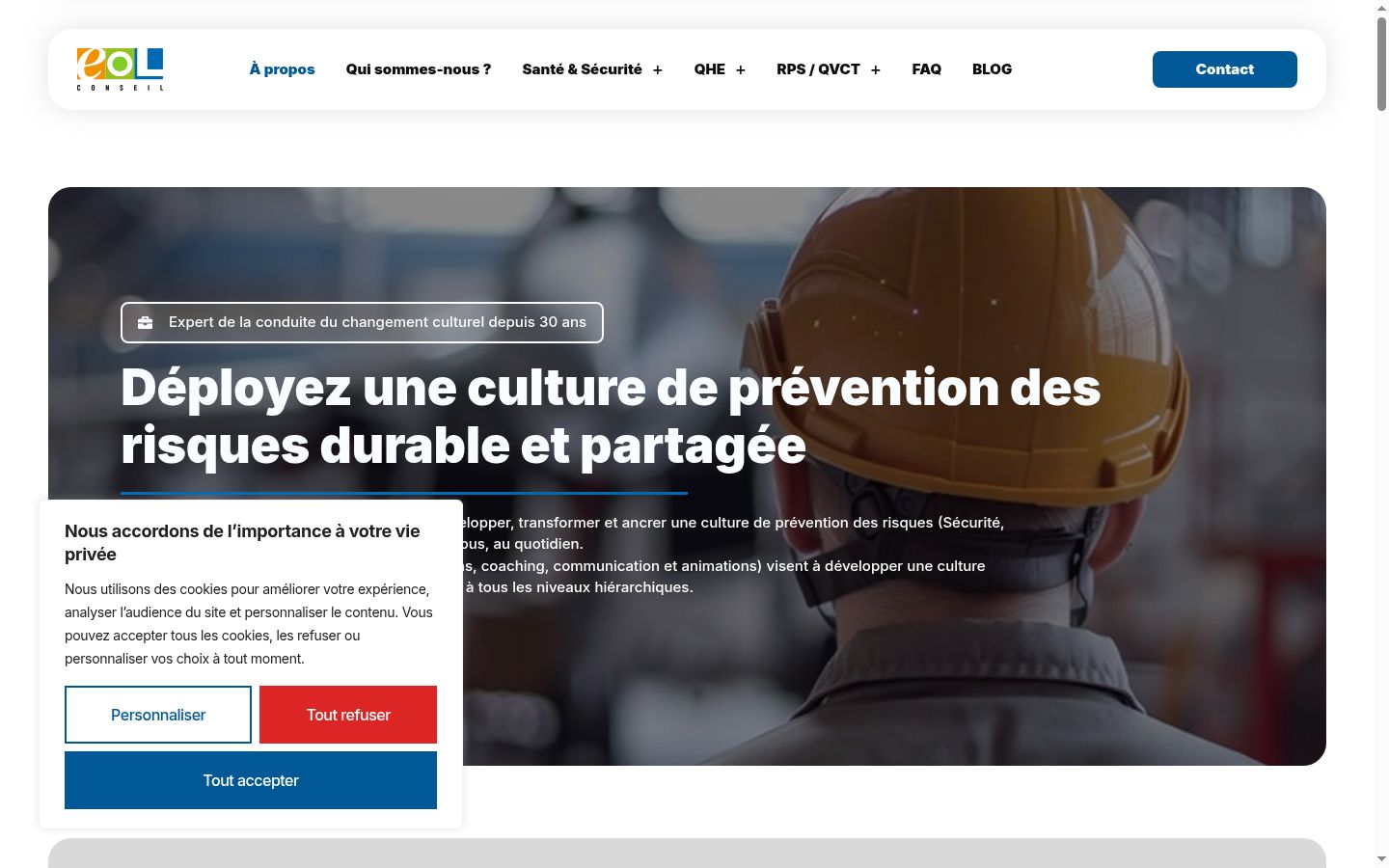 Screenshot del banner di consenso mostrato prima di qualsiasi interazione