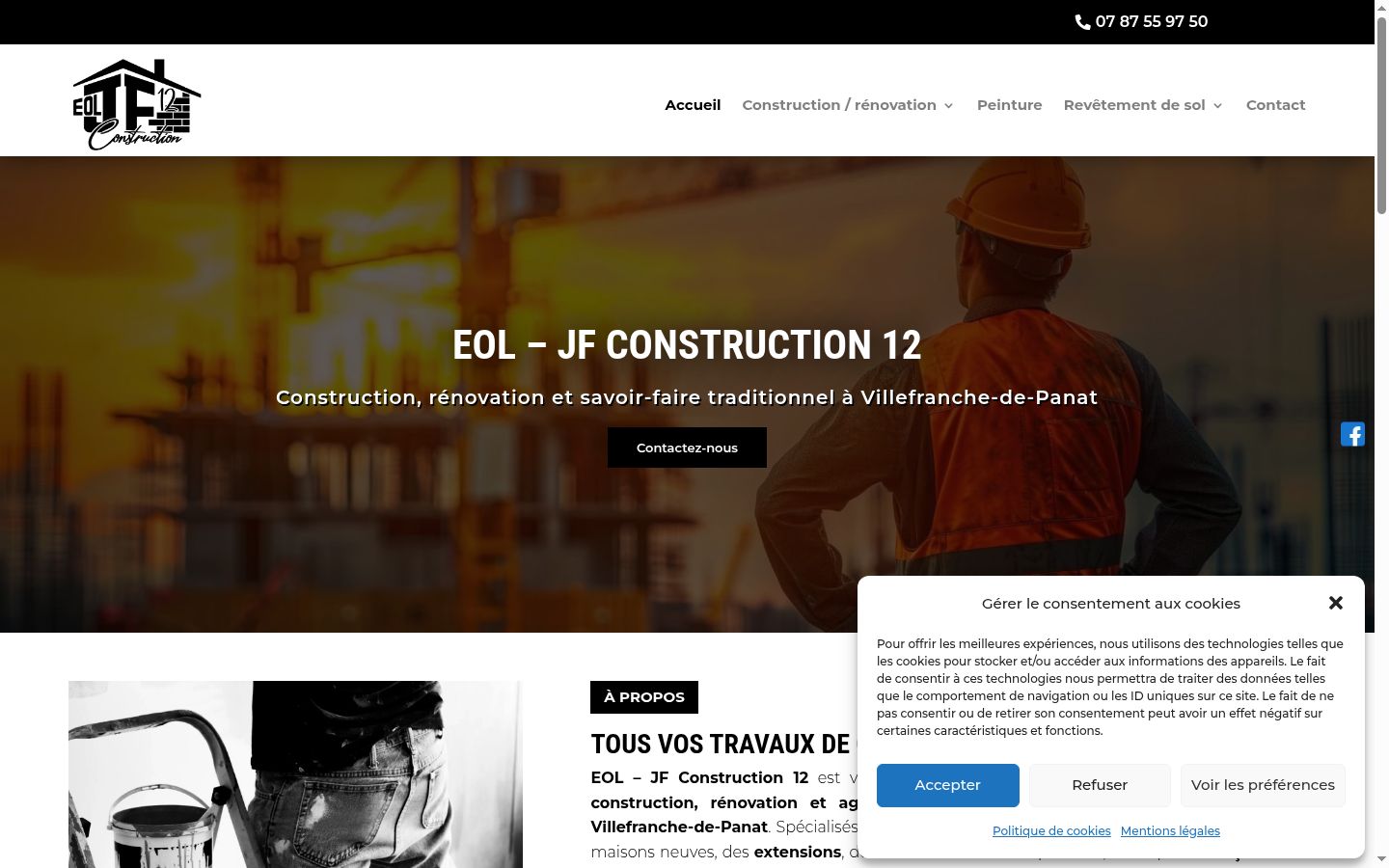 Screenshot del banner di consenso mostrato prima di qualsiasi interazione