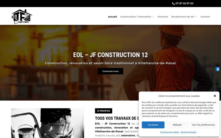 Snímek obrazovky eol-construction.fr