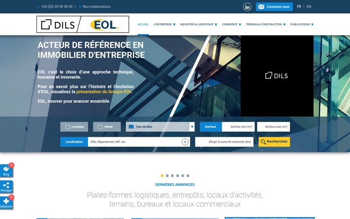Snímek obrazovky eol.fr