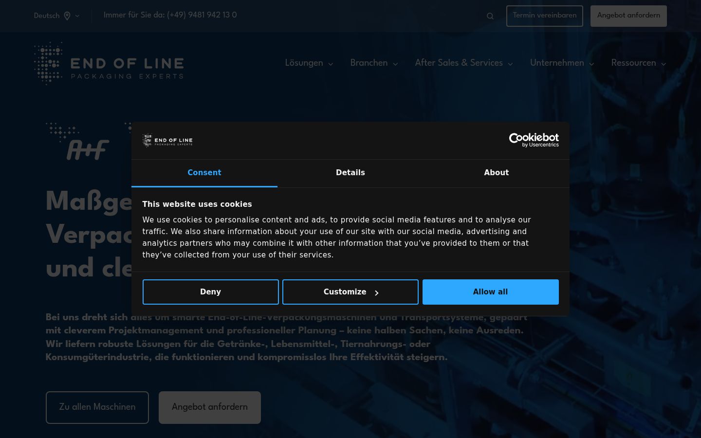 Screenshot of the consent banner shown before any interaction
