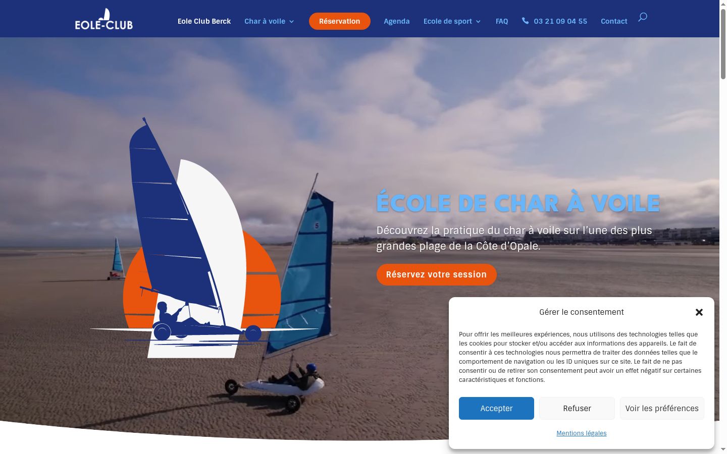 Screenshot del banner di consenso mostrato prima di qualsiasi interazione