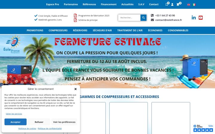 Screenshot ta' eolefrance.fr
