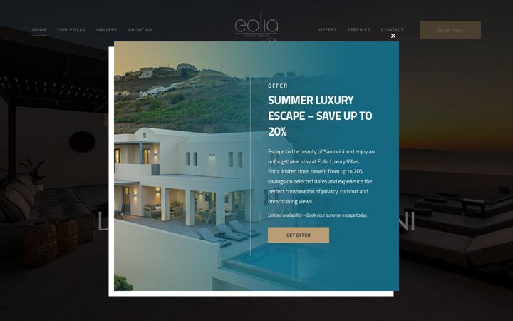 Screenshot του eoliavillas.gr