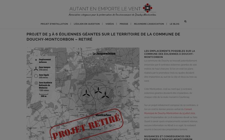 Snímek obrazovky eoliennes-douchy-montcorbon.fr