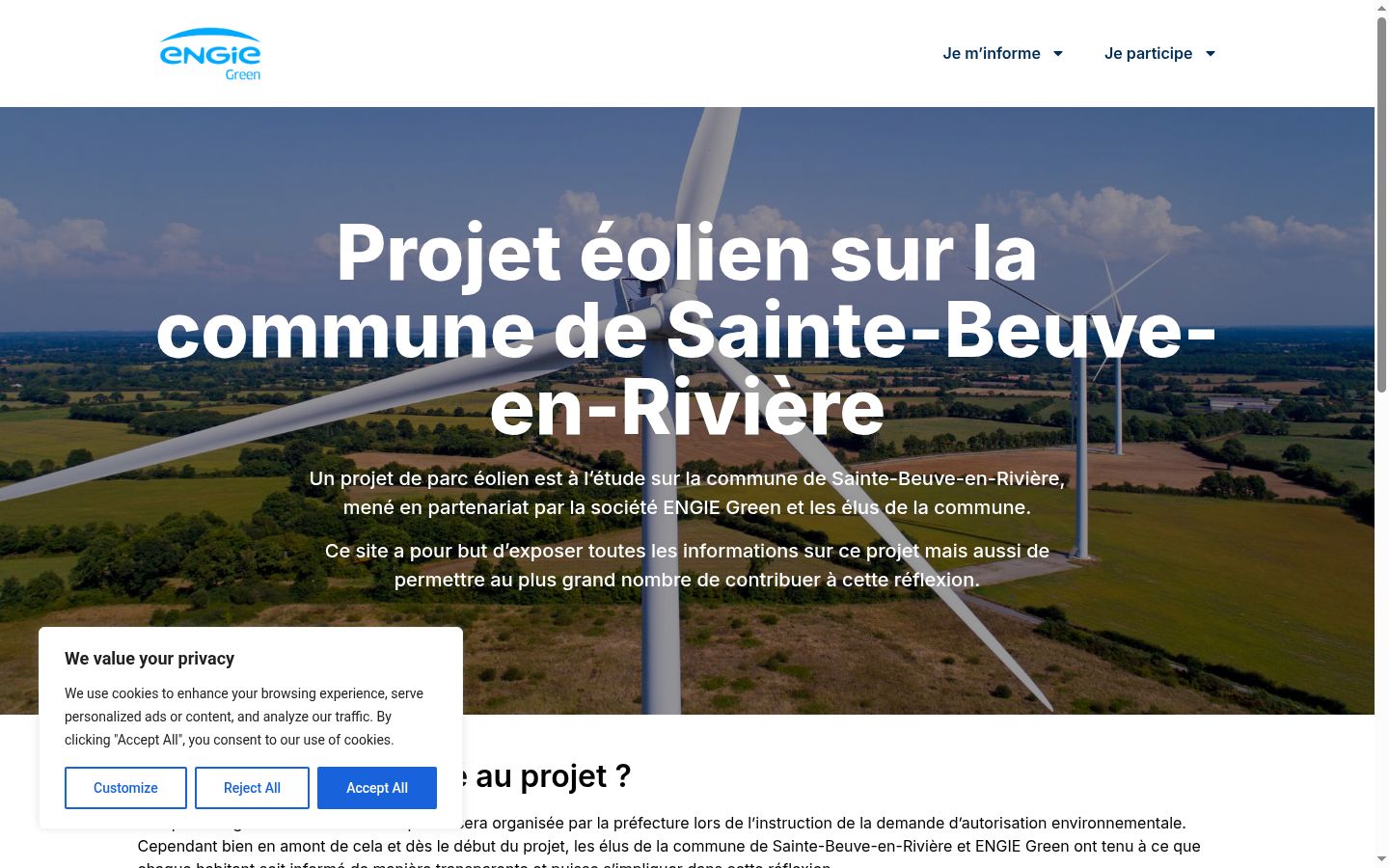 Screenshot tal-banner tal-kunsens muri qabel kwalunkwe interazzjoni