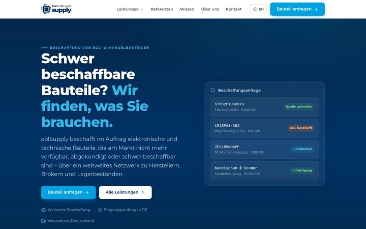Ekrano kopija eolsupply.de