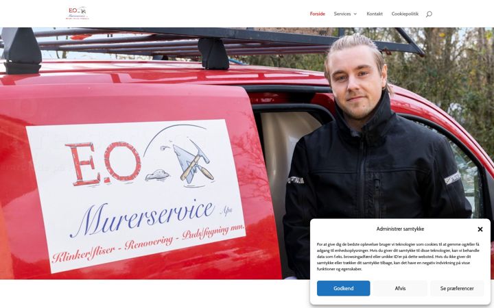 Screenshot stránky eomurerservice.dk