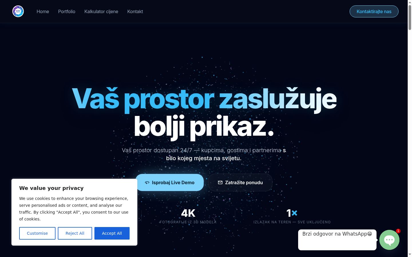 Snímka obrazovky banera súhlasu zobrazeného pred akoukoľvek interakciou