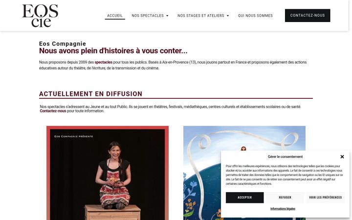 Snímek obrazovky eos-compagnie.fr