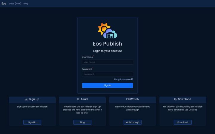 Screenshot of eos.uno