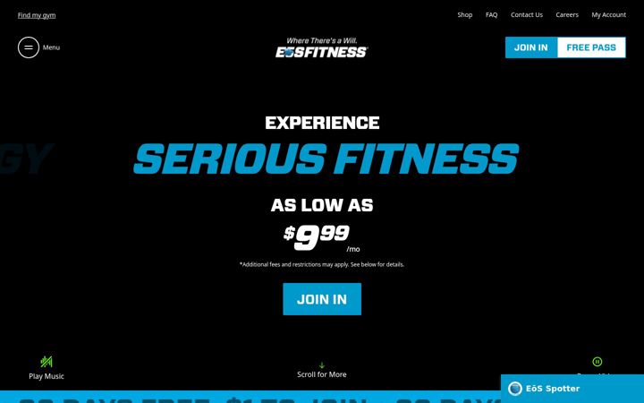 Zrzut ekranu eosfitness.com