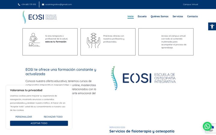 Skärmbild av eosi.es