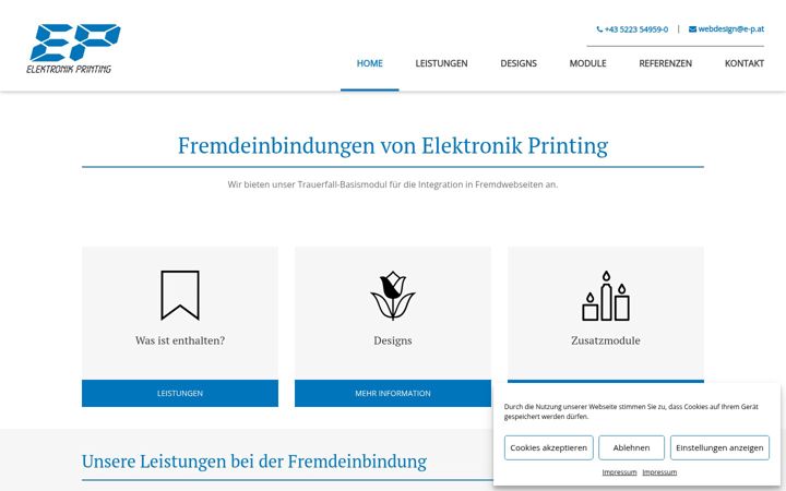 Screenshot ta' ep-gedenkmodul.at