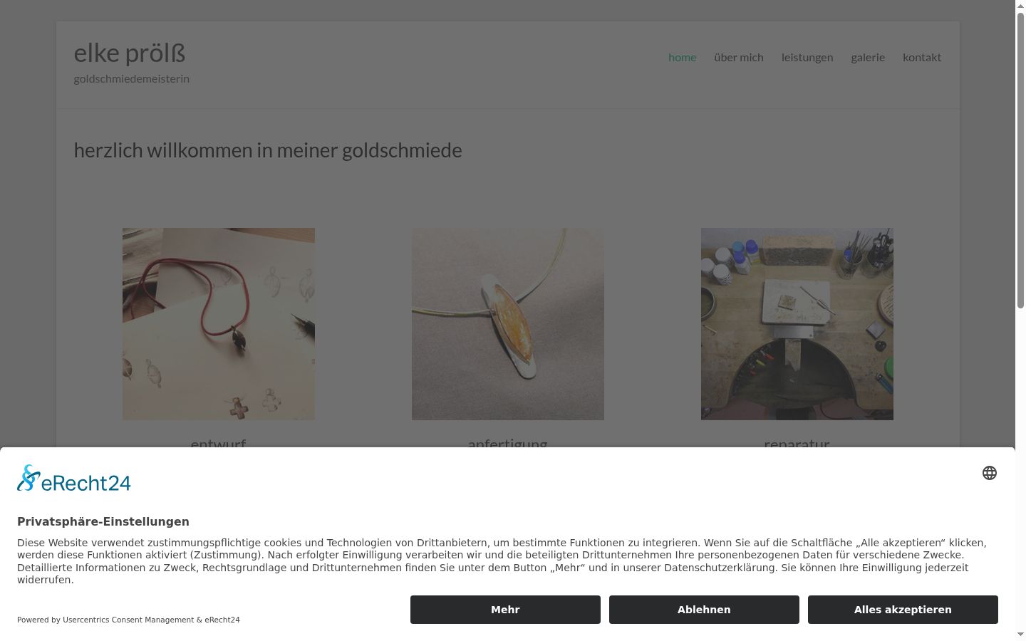 Screenshot des Einwilligungsbanners vor jeglicher Interaktion